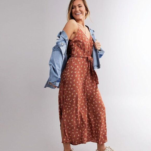 Billabong Pants - Billabong Earthy Shake It Again Wide Leg Jumpsuit Small Boho Summer Beach